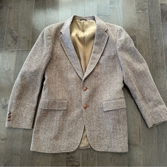 Vintage Tailored Classic by Levi Strauss Blazer Wool Herringbone Timeless 40R - Picture 1 of 9